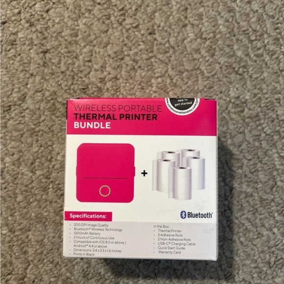 Pink Bluetooth Printer - Picture 2 of 4